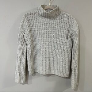 Vince Oatmeal Wool Cashmere Blend Knit Cowl Turtleneck Sweater Women’s Size XS